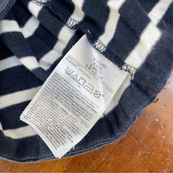 BabyGAP blue and white striped long sleeve dress with denim collar - Picture 6 of 7